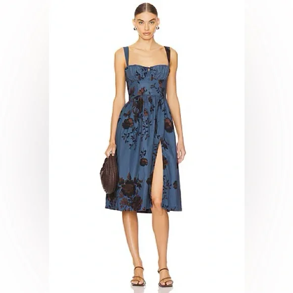 Free People | Dresses | Free People Laters Baby Midi Dress In Storm Combo |  Poshmark